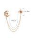 Fashion Red Star And Moon Asymmetric Double Brooch