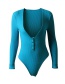 Fashion Blue Pit V-neck Jumpsuit