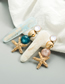 Fashion Creamy-white Starfish Gemstone Hair Clip