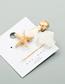 Fashion Creamy-white Alloy Resin Starfish Shell Hairpin Two-piece