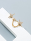Fashion Gold Asymmetrical Eight-pointed Star Metal Chain  Silver Needle Earrings