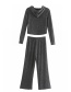 Fashion Black Colorful Cotton Knit Hooded Suit