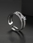 Fashion Platinum Copper Inlaid Zirconium Opening Ring