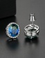 Fashion Color Oval Copper Inlay Zircon Earrings