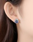 Fashion Color Oval Copper Inlay Zircon Earrings