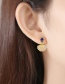 Fashion Purple Shell-shaped Copper-studded Zircon Earrings