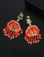 Fashion Red Tassel Bell Earrings