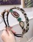 Fashion Black Cloth Hot Drilling Knotted Wide-brimmed Headband