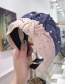 Fashion Blue Hot Drilling Pearl Knotted Wide-brimmed Headband