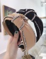 Fashion Black Cloth-studded Knotted Wide-brimmed Headband