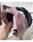 Fashion Navy Cloth Drill Strip Wrapped Wide-brimmed Headband