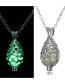 Fashion Yellow-green Luminous Starry Night Pearl Fat Drops Open Openwork Necklace