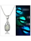 Fashion Green Luminous Hollow Spiral Water Droplets Glowing Necklace