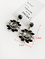 Fashion Black Alloy Diamond Oval Shape Earrings