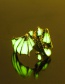 Fashion Ancient Silver + Yellow Green Adjustable Luminous Lizard Men's Ring