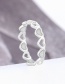 Fashion Silver + Blue Green Hollow Love Light Adjustable Ring