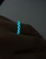 Fashion Blue And Green Luminous Luminous Water Cube Plated  Silver Enamel Hollow Ring