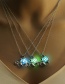 Fashion Blue Green Openwork Luminescent Squirrel Necklace