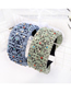 Fashion Beige Lace Color Diamond Headband Lace Gauze Fabric Headband With Color Diamond Wide-brimmed Headband