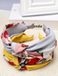 Fashion Yellow Fruit Print Color Matching Knotted Headband Strawberry Fruit Print Headband