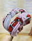 Fashion Gray Fruit Print Color Matching Knotted Headband Strawberry Fruit Print Headband