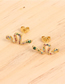 Fashion Gold Micro-inlaid Zircon Snake Earrings