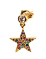 Fashion Gold Color Pentagram Micro-inlaid Colored Zircon Earrings