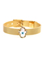 Fashion Gold Diamond Seashell Palm Stainless Steel Mesh Strap Bracelet