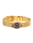 Fashion Gold Stainless Steel Mesh Strap With Long Eyelashes And Diamond Eye Bracelet