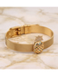 Fashion Gold Diamond-encrusted Pineapple Stainless Steel Mesh Strap Bracelet