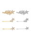 Fashion Three Pieces Of Gold Alloy Diamond-studded Star Hairpin