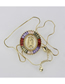 Fashion Gold Elliptical Virgin Copper Plated Micro Zircon Necklace
