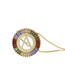 Fashion V Gold Colorful English Alphabet Gold-plated Round Zircon Necklace