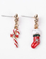 Fashion Red Christmas Shoes Crutch Asymmetrical Earrings