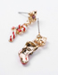 Fashion Red Christmas Shoes Crutch Asymmetrical Earrings