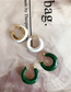 Fashion Green Drop Glaze Irregular Circle Earrings