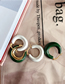 Fashion Green Drop Glaze Irregular Circle Earrings