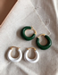 Fashion White Drop Glaze Irregular Circle Earrings