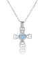Fashion Sky Blue Cross Cross Luminous Necklace