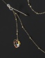Fashion Gold Flower Girl Peach Heart Beaded Metal Glasses Chain
