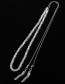 Fashion Silver Beaded Chain Diamond Crystal Bead Chain