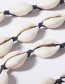 Fashion Black Line Shell Set Pearl Geometric Braided Shell Line Adjusting Buckle Necklace Set