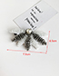 Fashion White + Gray Alloy Rice Beads Non-woven Rice Beads Fan-shaped Duckbill Hairpin