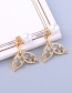 Fashion Golden Short Diamond Fishtail Transparent Glass Ball Stud Earrings