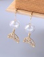 Fashion Golden Short Diamond Fishtail Transparent Glass Ball Stud Earrings