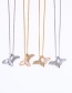 Fashion Gold Alloy Diamond Double Fishtail Necklace