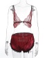 Fashion Red Lace Butterfly Chest Underwear Two-piece Suit
