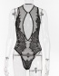 Fashion Black Lace Waist And Conjoined Lingerie