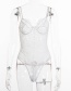 Fashion White Lace Mesh Yarn Stitching Solid Color Sling Sexy Jumpsuit