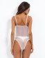 Fashion White Lace Mesh Yarn Stitching Solid Color Sling Sexy Jumpsuit